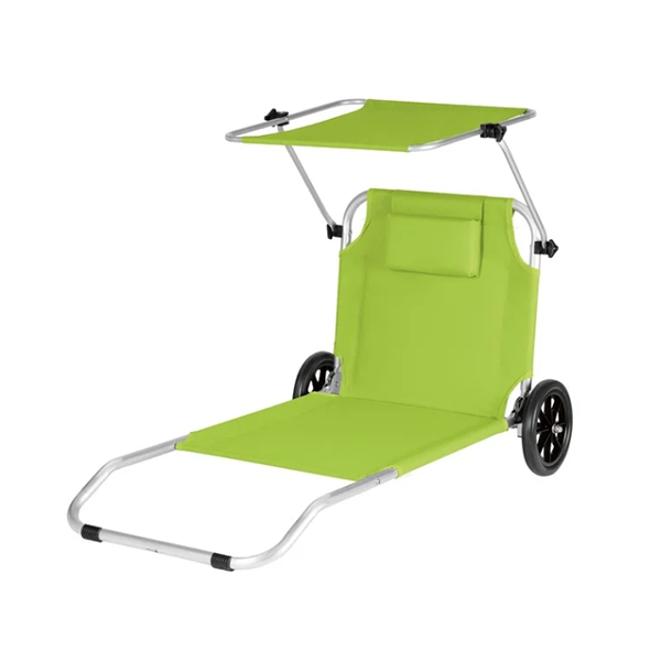 Outdoor folding beach chair with wheels 040152 with sun shade