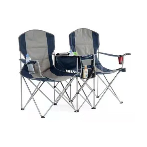 2 person seat folding beach camping chair with thermal & cooling pocket 040153