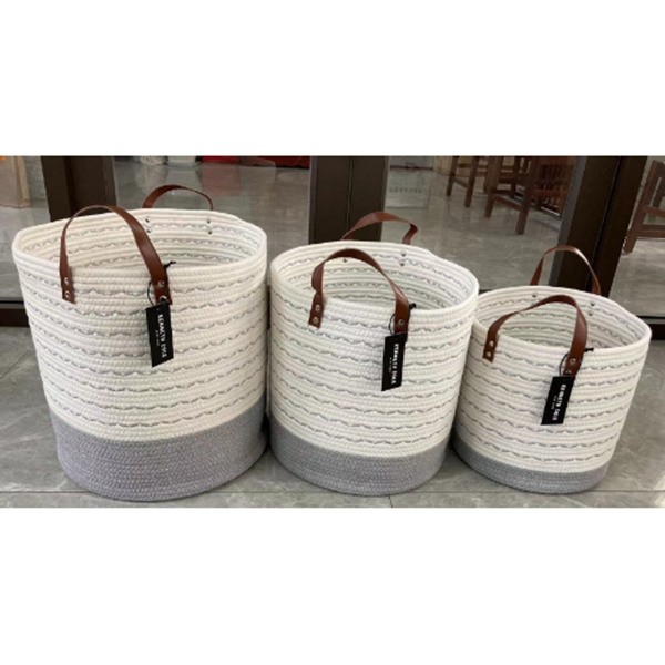 Cotton rope storage basket 032072