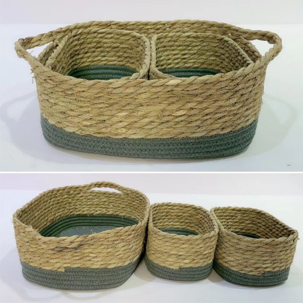 Cotton rope storage basket 032075